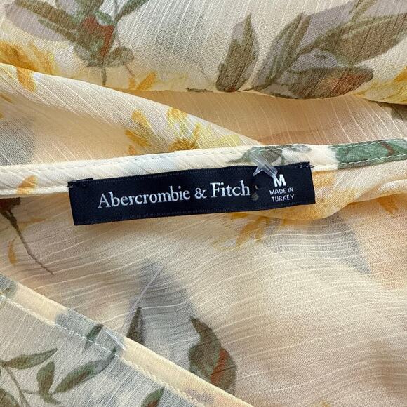 Abercrombie & Fitch Yellow Floral Maxi Dress Medium - Picture 2 of 13